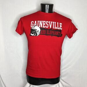 Men's Red Graphic T-Shirt Small Classic Cotton Casual Streetwear Tee Excellent